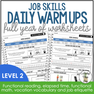 Job Skills Daily Warm Up Worksheets Level 2