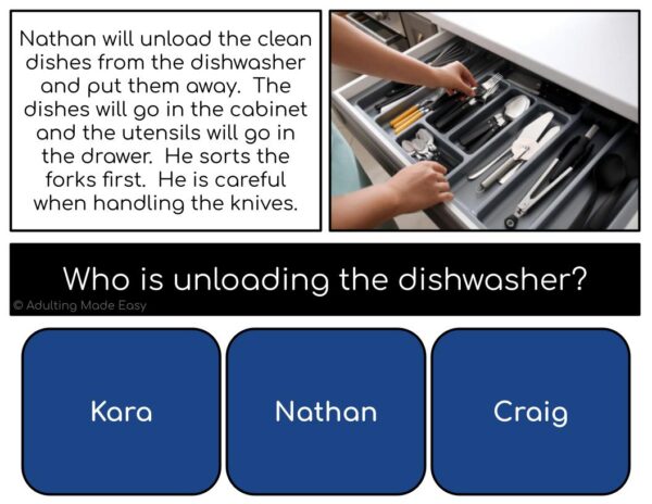 Organization Simplified Reading Comprehension Digital Task Cards - Image 2