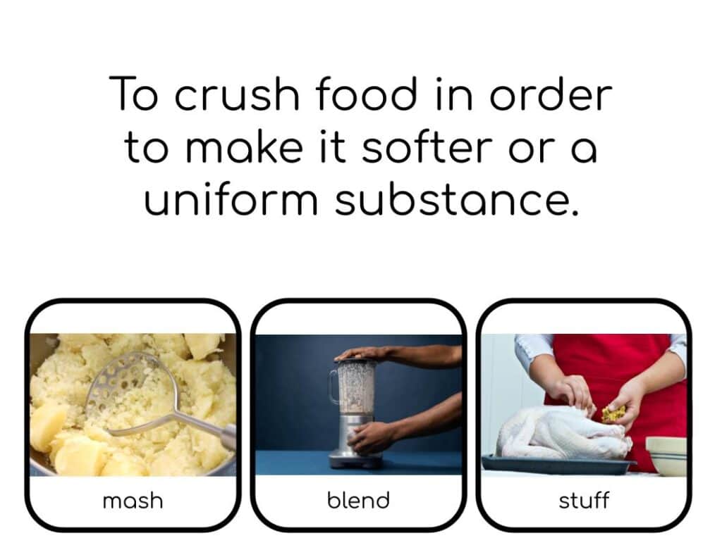Which Food Prep Vocabulary Digital Task Cards