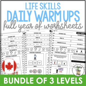 Life Skills Daily Warm Up Worksheets CANADIAN