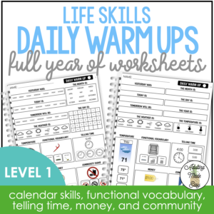 Life Skills Daily Warm Up Worksheets Level 1