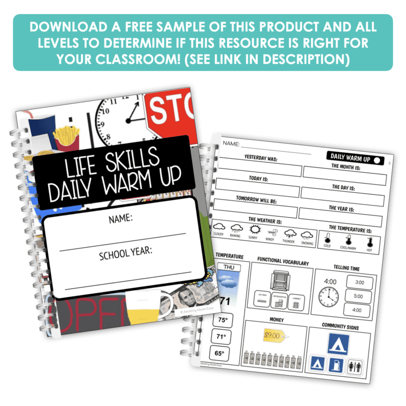Life Skills Daily Warm Up Worksheets Level 1