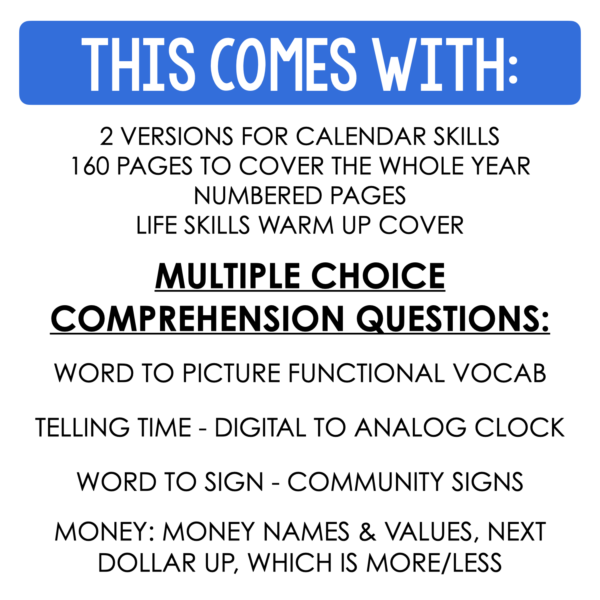 Life Skills Daily Warm Up Worksheets Level 2 - Image 2