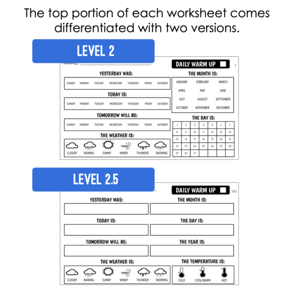 Life Skills Daily Warm Up Worksheets Level 2 - Image 3