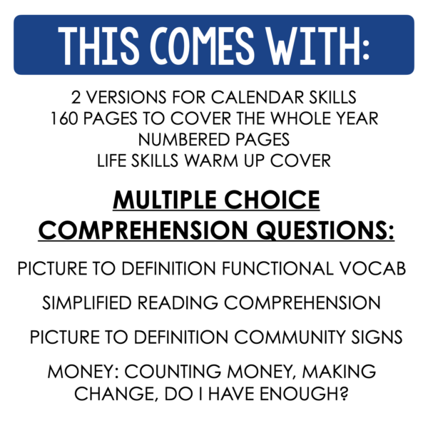Life Skills Daily Warm Up Worksheets Level 3 - Image 2