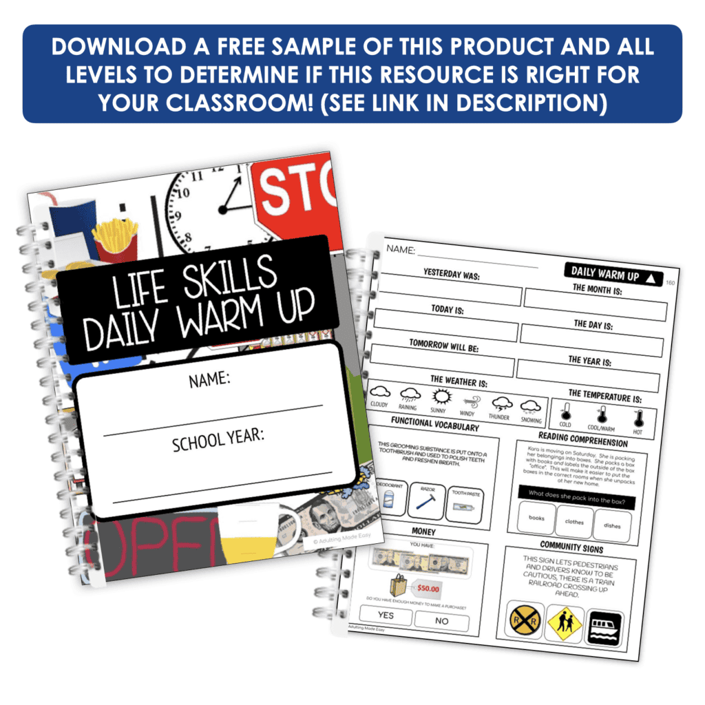 Life Skills Daily Warm Up Worksheets Level 3