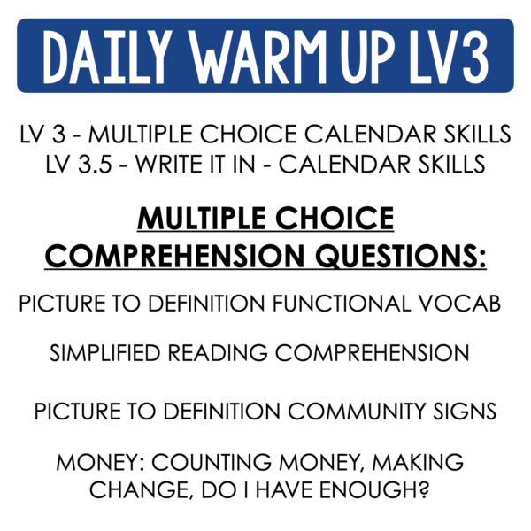 Life Skills Daily Warm Up Worksheets BUNDLE - Image 4