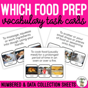 Which Food Prep Vocabulary Task Cards