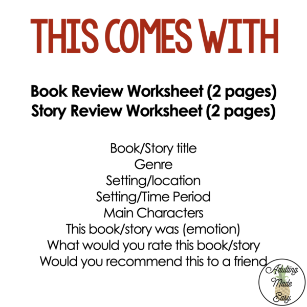 Book Review Worksheet & Google Slides - Image 2