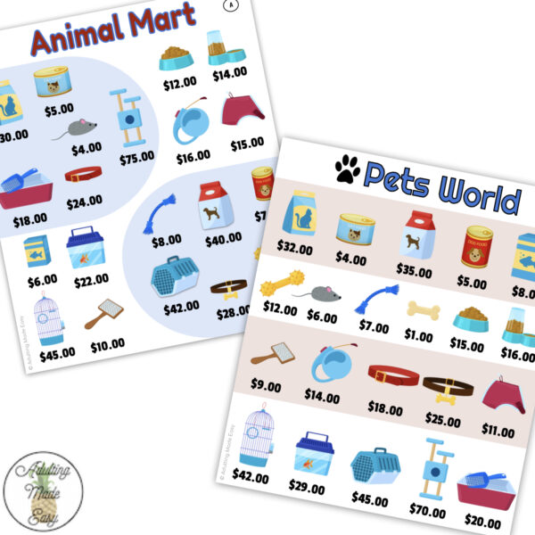 Pet Store Ad Math Comparison Shopping Worksheets - Image 3