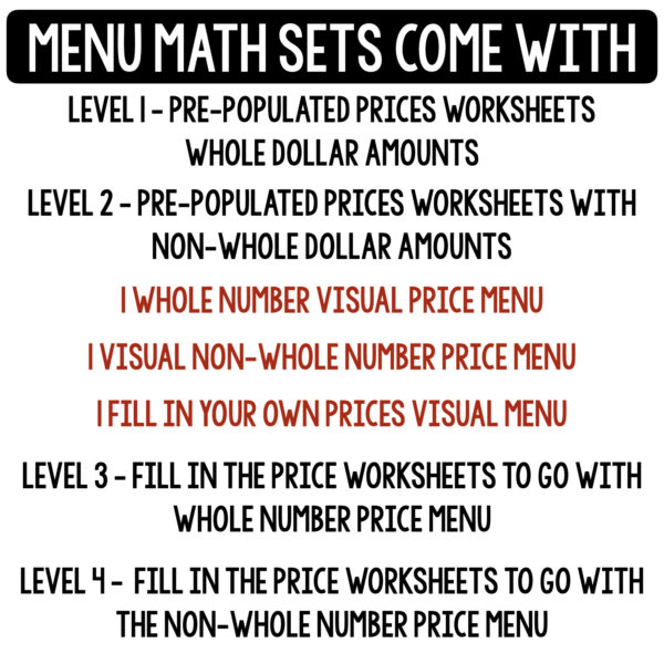 Menu Math Full Year Bundle