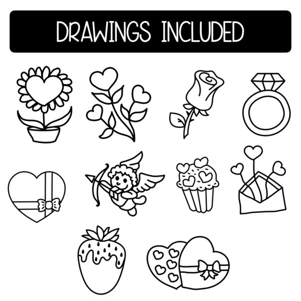 Valentine's Day Art Directed Drawing Worksheets
