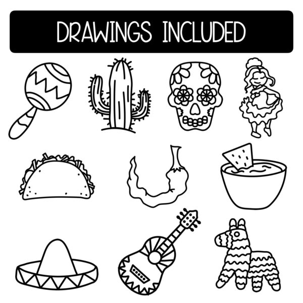 Cinco De Mayo Art Directed Drawing Worksheets