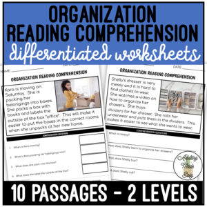 Organization Simplified Reading Comprehension Worksheets
