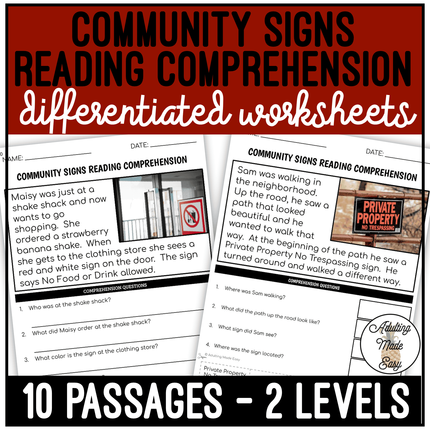 Community Signs Reading Comprehension