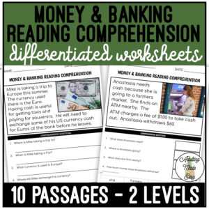 Money & Banking Simplified Reading Comprehension Worksheets