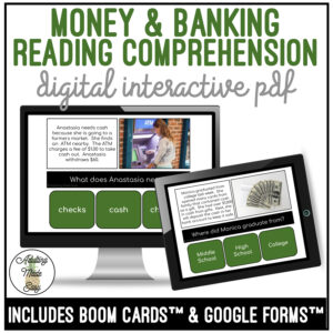 Money & Banking Simplified Reading Comprehension Digital Interactive Activity