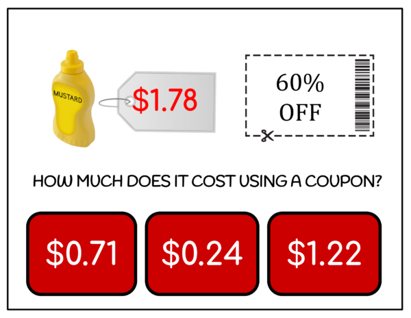Coupons Grocery Store Task Cards