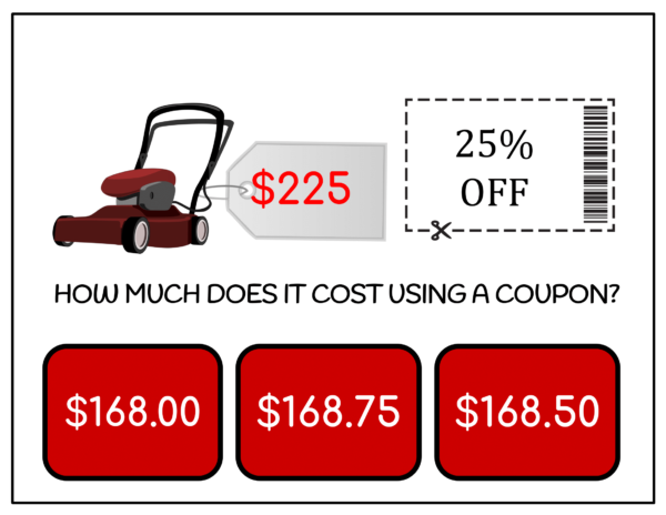Coupons Hardware Store Task Cards
