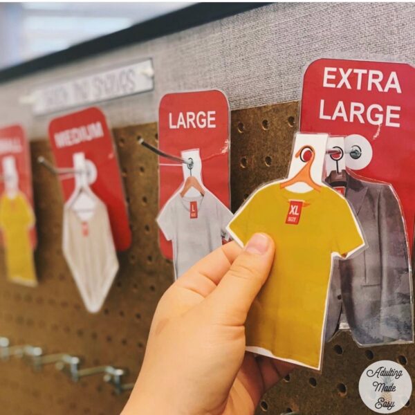 Clothing Sizes Vocational Sorting Activity