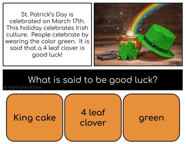 Holidays Simplified Reading Comprehension Digital Task Cards - Image 3