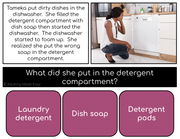 Household Problems Simplified Reading Comprehension Task Cards - Image 2