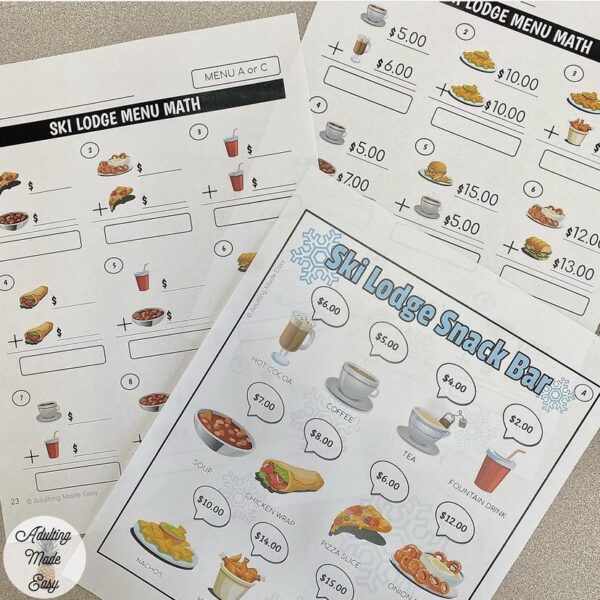 Ski Lodge Menu Math