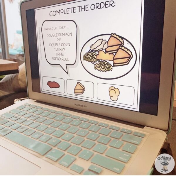 Complete The Order Thanksgiving Dinner Digital Activity