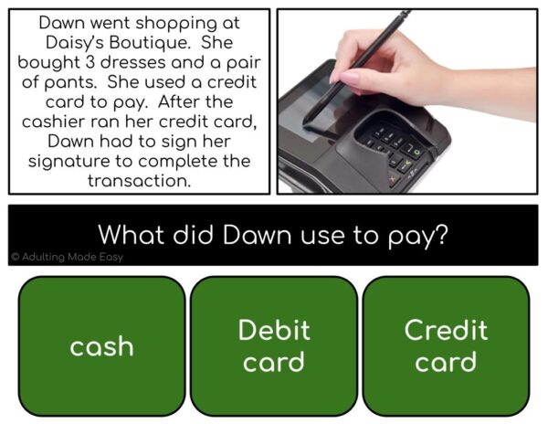 Money & Banking Simplified Reading Comprehension Digital Task Cards - Image 2