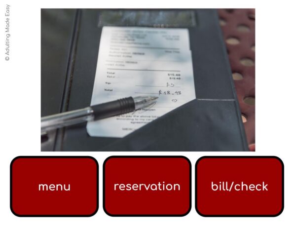 Restaurant Vocabulary Word to Picture Digital Task Cards - Image 3