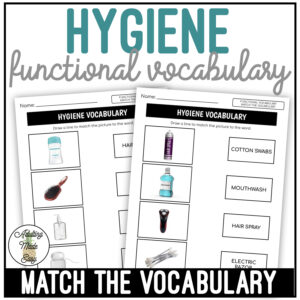 Hygiene Functional Vocabulary MATCH THE WORD Worksheets