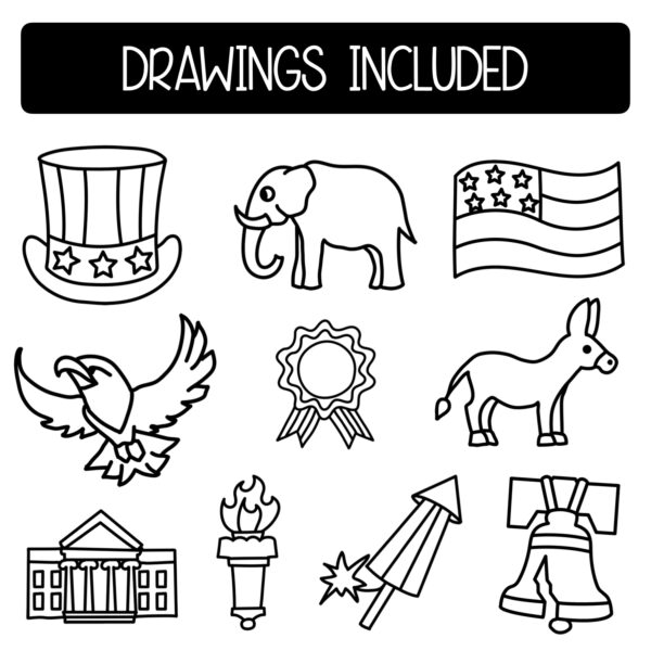 Independence Day 4th of July Art Directed Drawing Worksheets