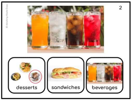 Restaurant Vocabulary Picture to Picture Matching Task Cards - Image 4