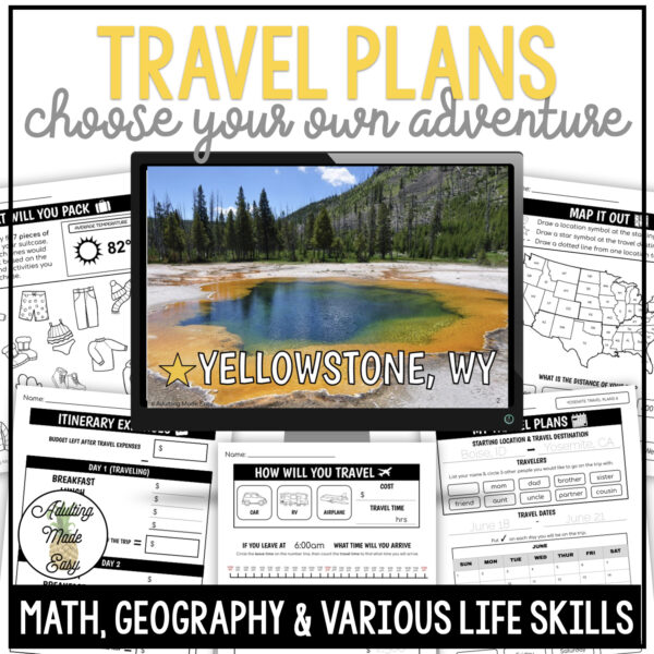 Travel Plans Activity Pack 5 - Yellowstone
