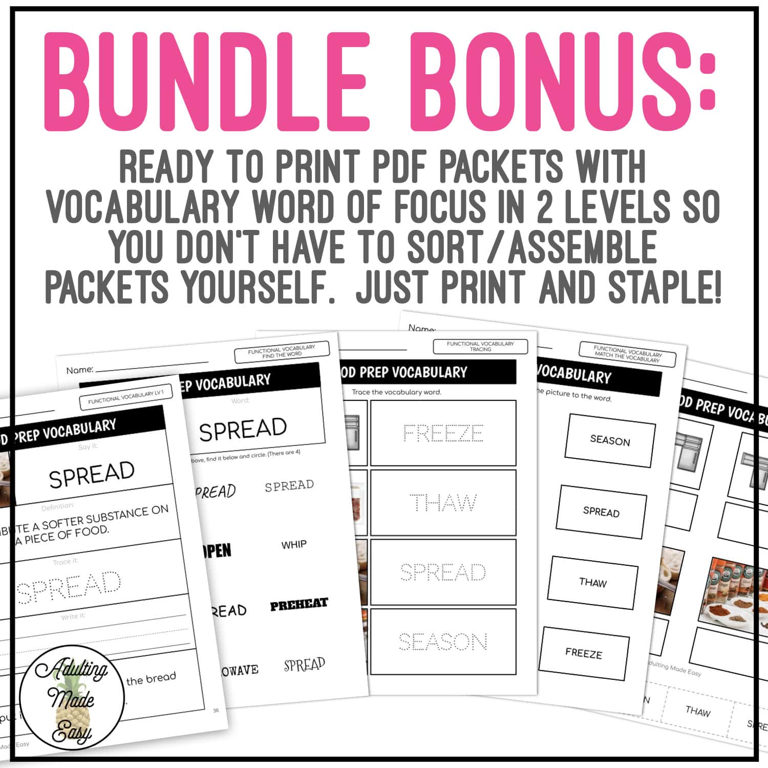 Food Prep Functional Vocabulary BUNDLE - Image 2