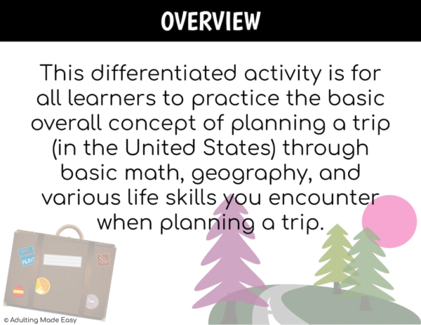 Travel Plans Activity Pack 1 - Yosemite