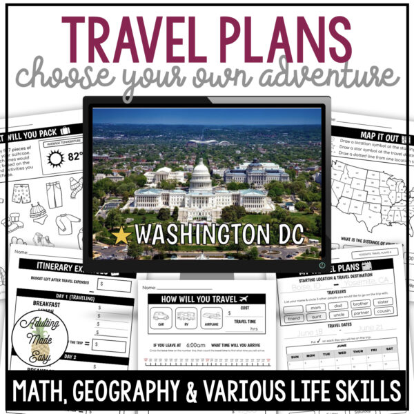 Travel Plans Activity Pack 7 - Washington DC