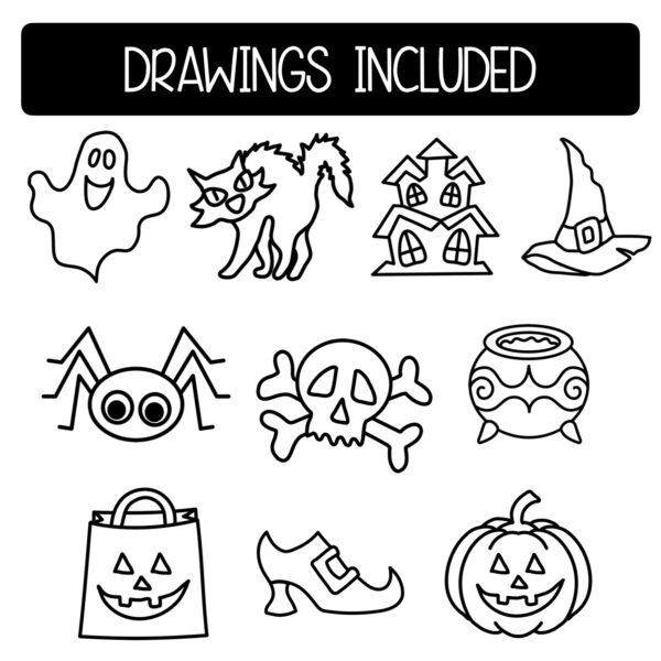 Halloween Art Directed Drawing Worksheets