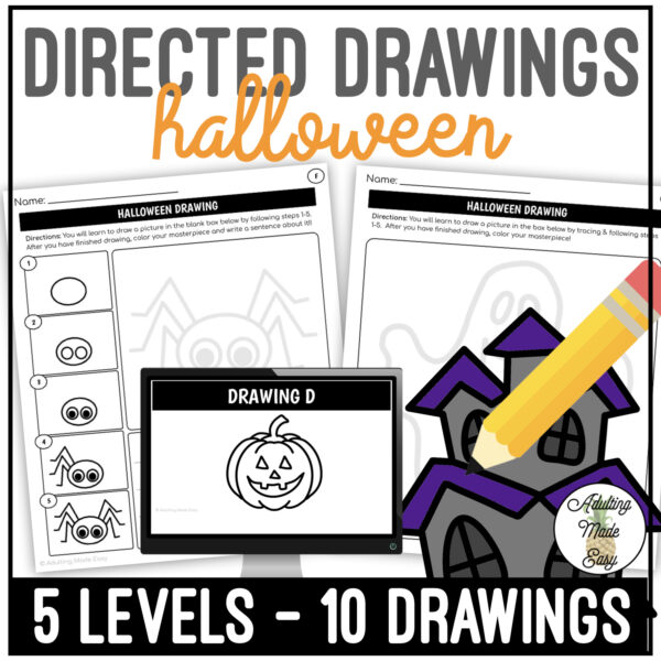 Halloween Art Directed Drawing Worksheets