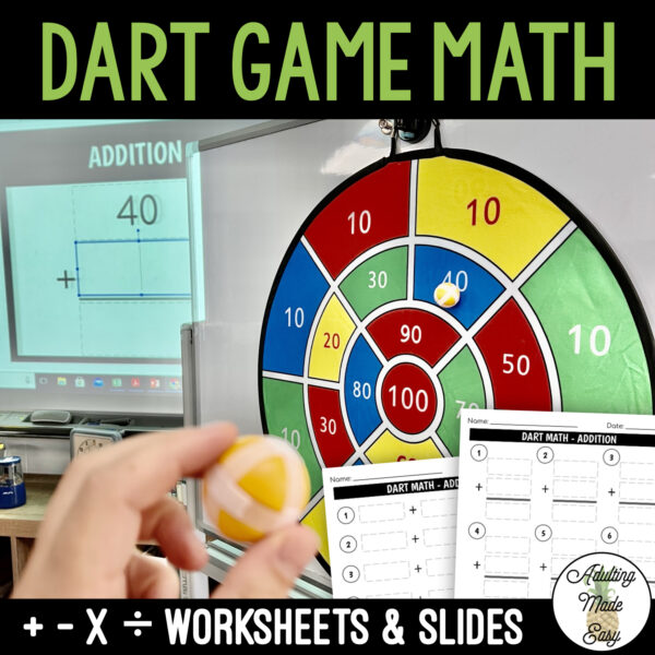 Dart Game Math Worksheets & Slides