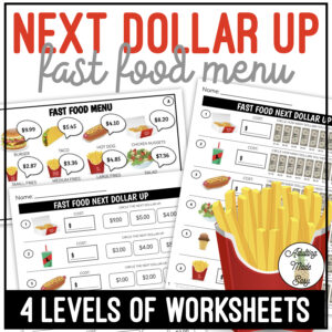 Fast Food Restaurant Menu Next Dollar Up Worksheets