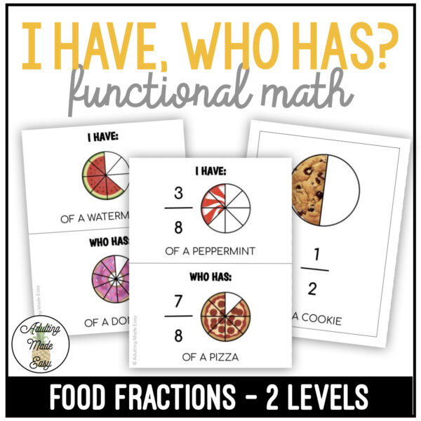 Food Fractions - I Have, Who Has? Game