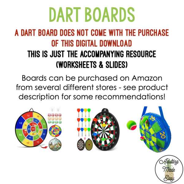 Dart Game Math Worksheets & Slides - Image 4
