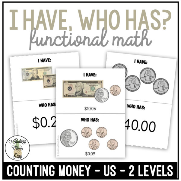 Counting Money - I Have, Who Has? Game