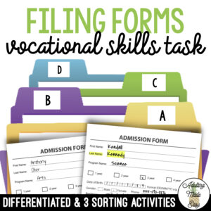 Filing Forms Task Box Activity