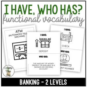 Banking Vocabulary - I Have, Who Has? Game