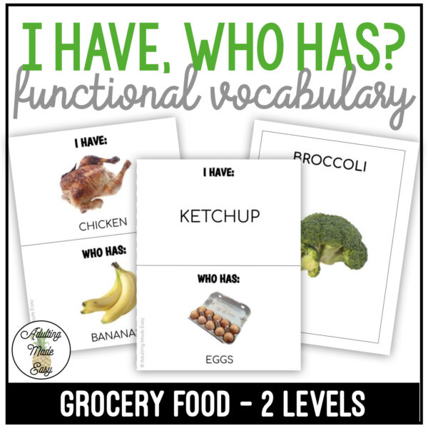 Grocery Store Food Vocabulary - I Have, Who Has? Game