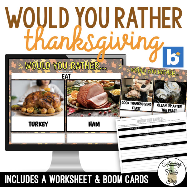 Would You Rather - Thanksgiving Activity