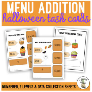 Halloween Addition Task Cards