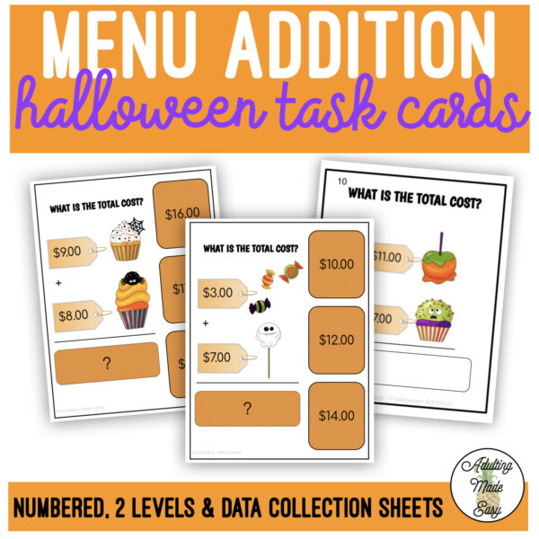 Halloween Addition Task Cards